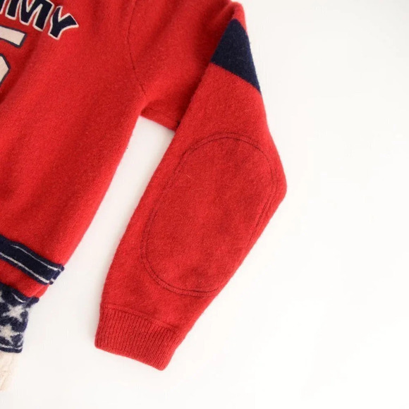 Vintage Tommy 85 Jeans Red & Blue 100% Lambswool Crewneck Sweater - Picture 6 of 15